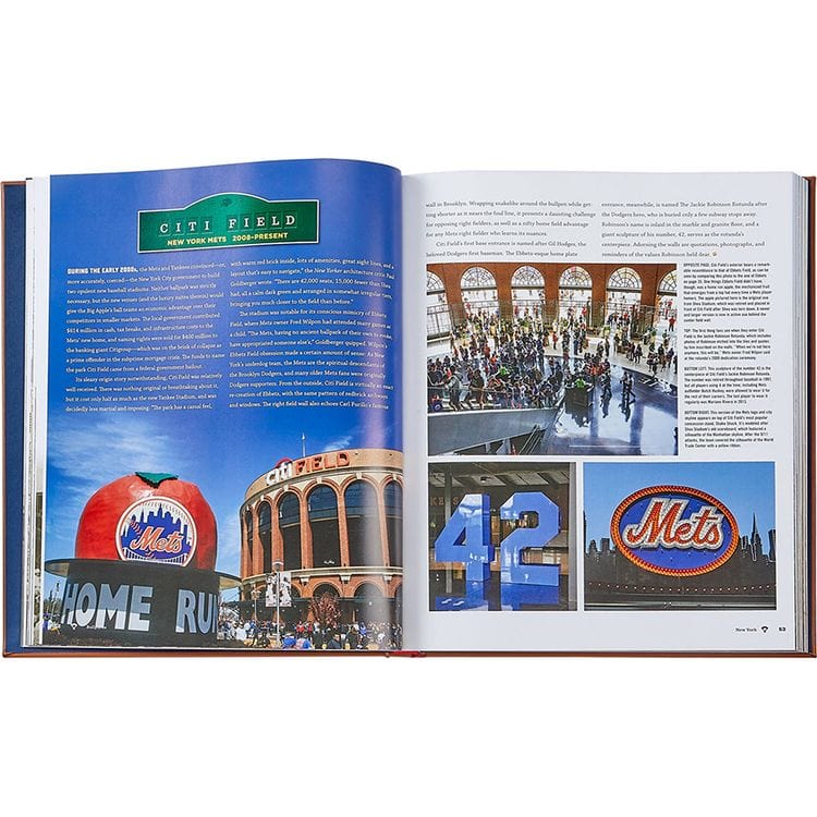 "Ballparks Past and Present" Book in Tan Bonded Leather - Image 7