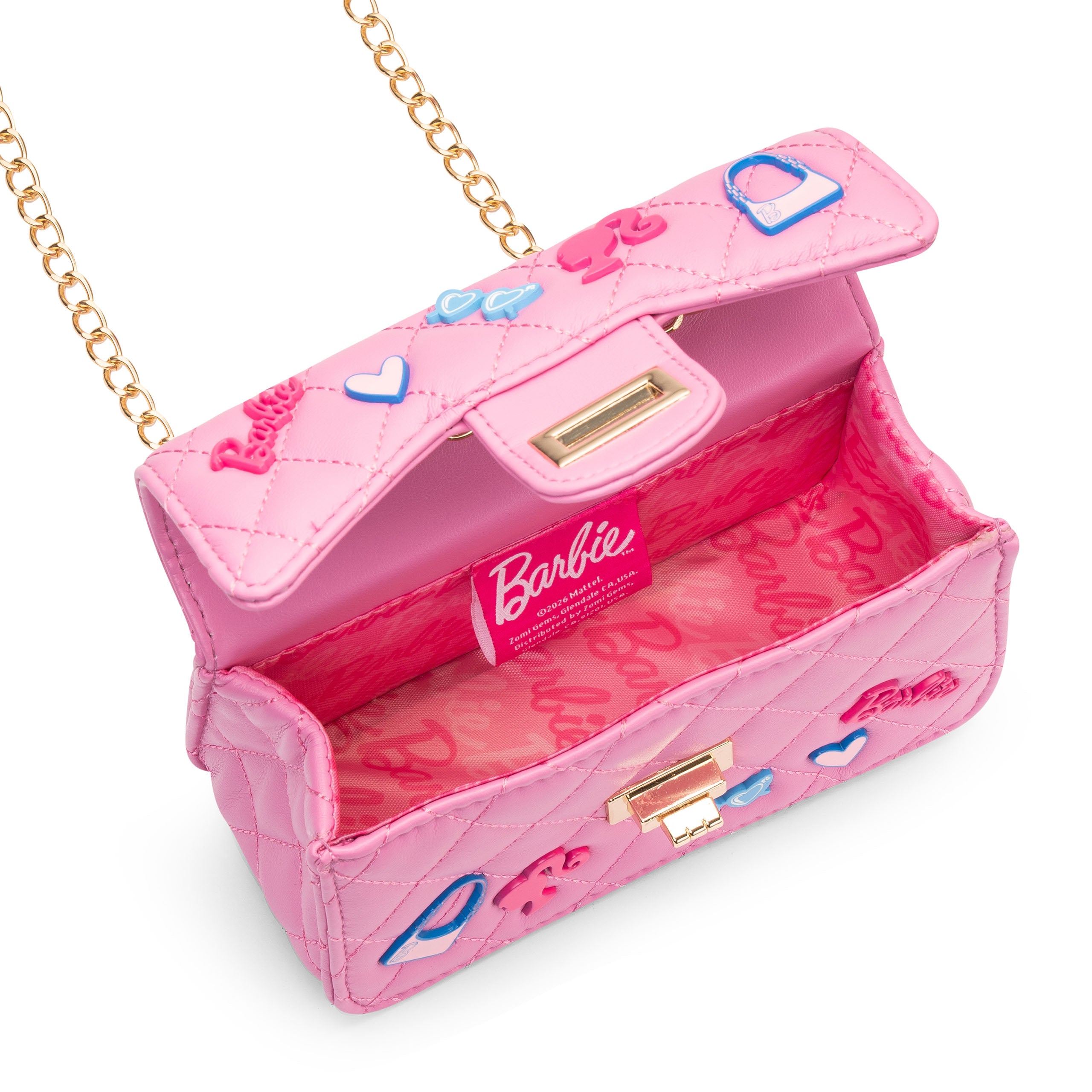 Barbie Classic Quilted Kids Handbag with Charms - Image 3