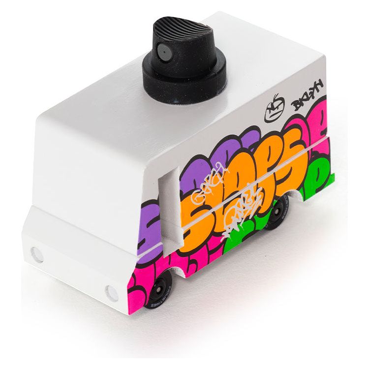 Black Graffiti Van Toy Car - Image 3