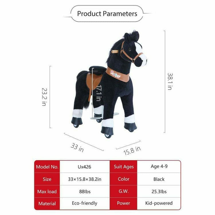 Black Model U Ride-On Horse - 4-7 Years - Image 3