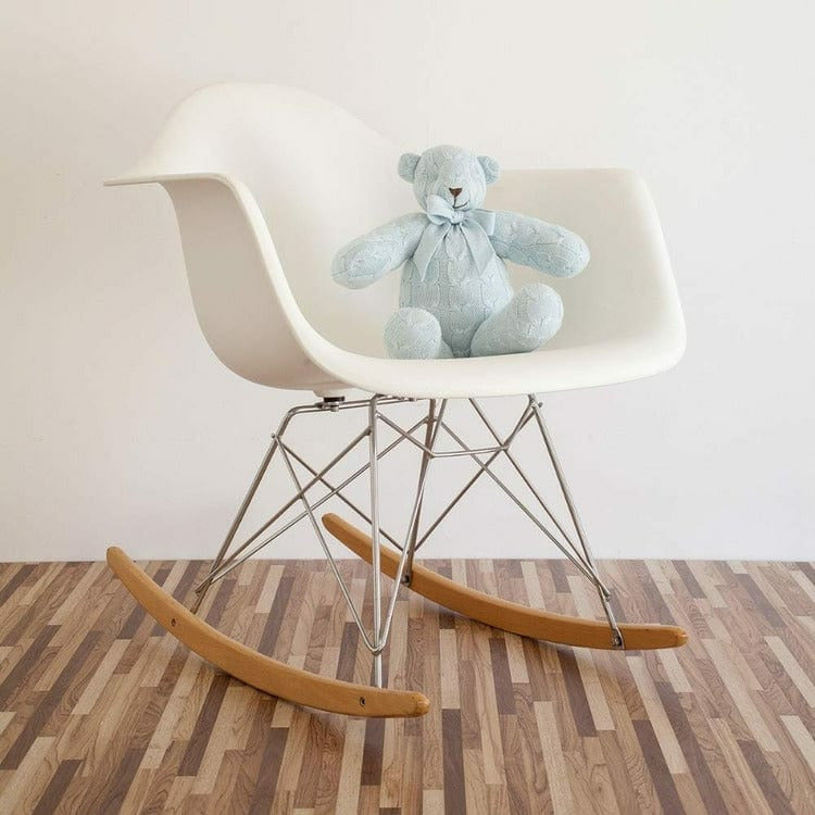 Blue Cable Knit Plush Teddy Bear - Image 3