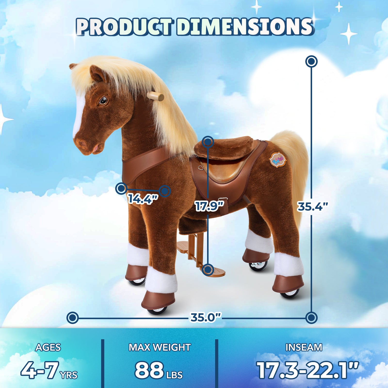 Brown Horse Model Y Ride on Toy - 4-7 Years - Image 7