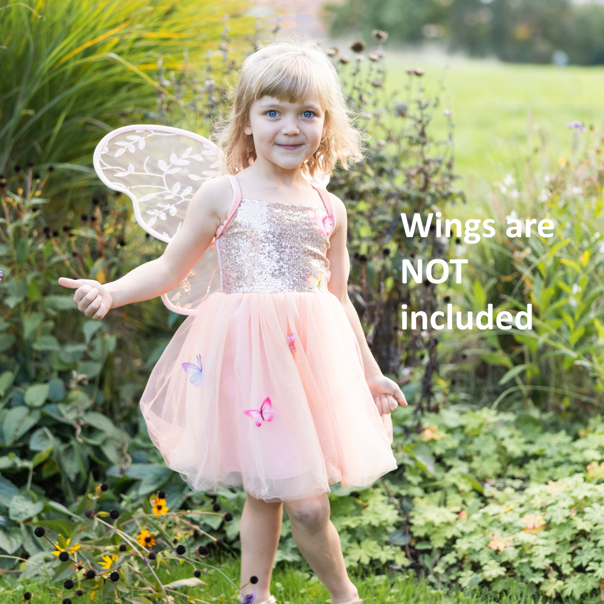 Alternative view of Butterfly Bliss Dress, Peach - Size 3-4 Years