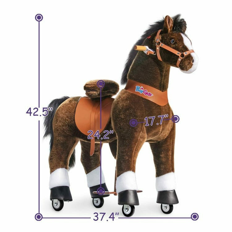 Chocolate Brown Ride-On Horse - 7+ Years - Image 4