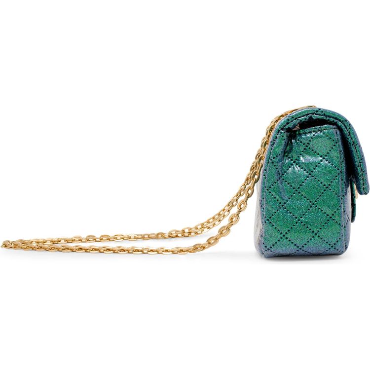 Alternative view of Classic Quilted Sparkle Mini Purse - Green