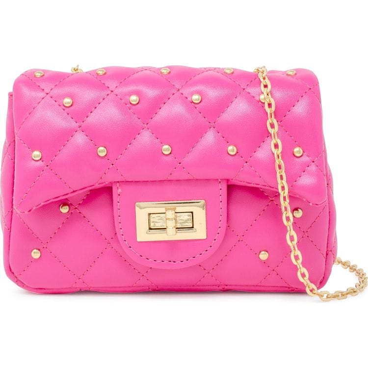Classic Quilted Stud Mini Bag - Hot Pink