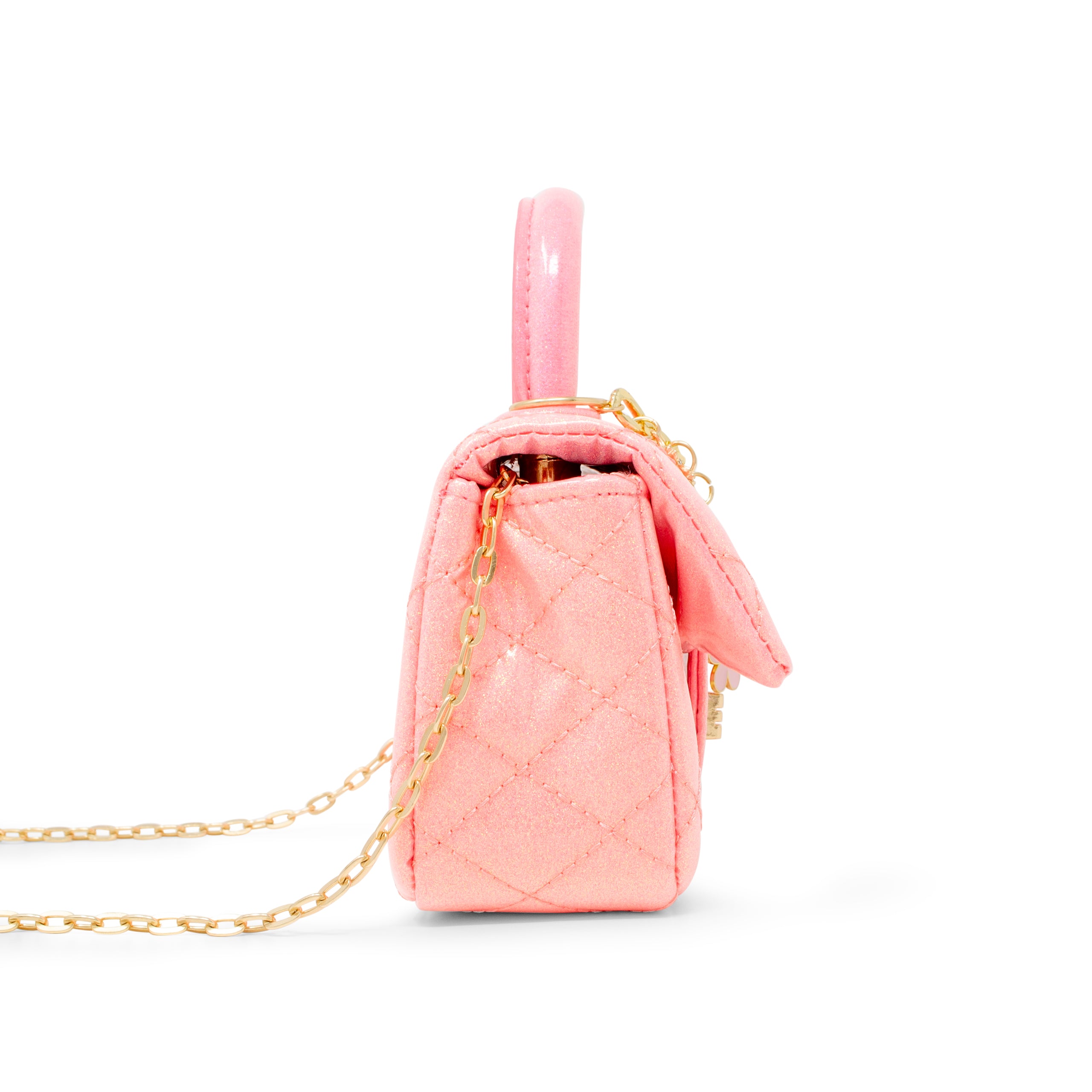 Classic Sparkle Top Handle Handbag - Bubblegum Pink - Image 4