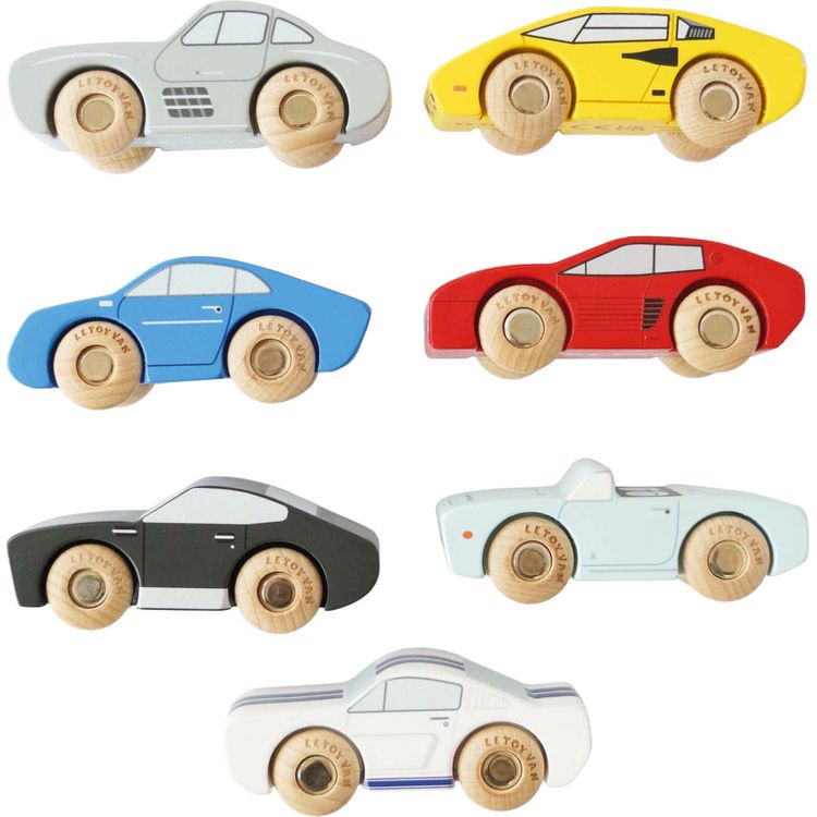Classic Wooden Sports Cars - 7 Pieces - Image 4
