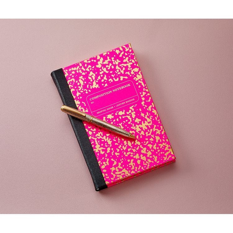 Alternative view of Composition Notebook in Neon Pink/Gold Leather
