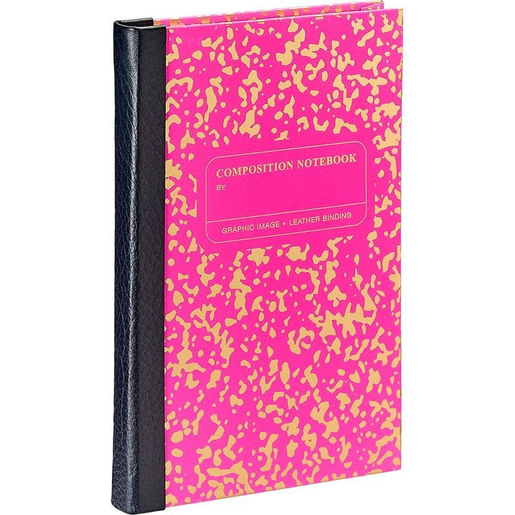 Composition Notebook in Neon Pink/Gold Leather - Image 4