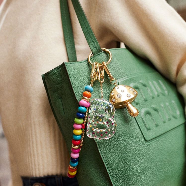 Alternative view of Confetti Initial Bag Charm - B