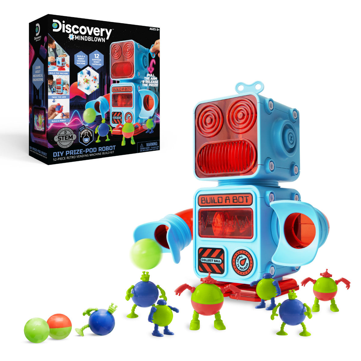 DIY Prize-Pod Robot 52-Piece Retro Vending Machine Build Kit