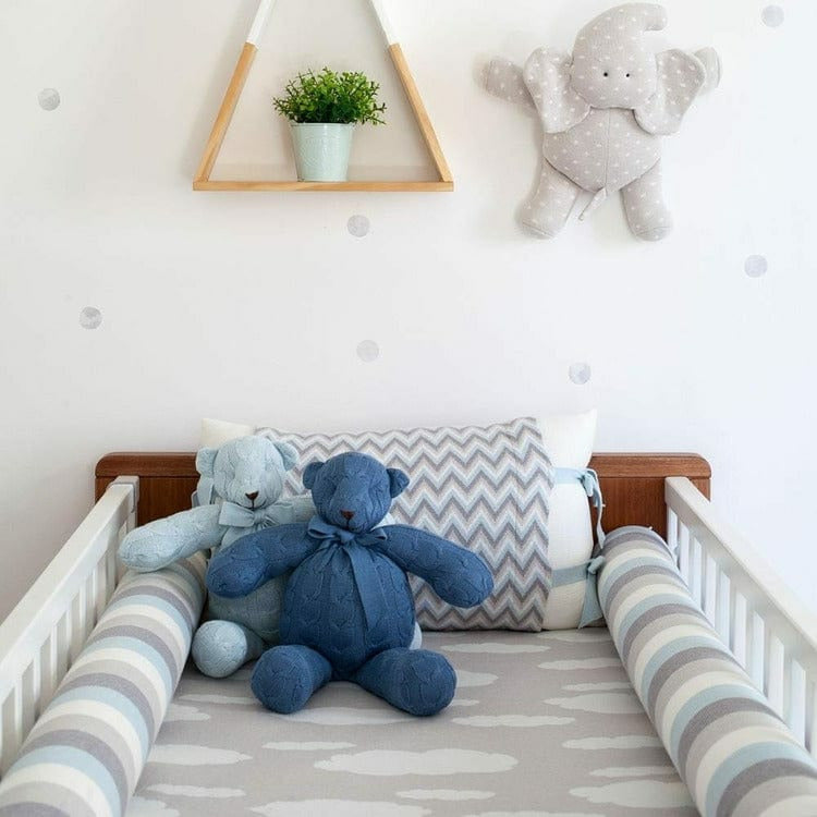 Alternative view of Dark Blue Cable Knit Plush Teddy Bear