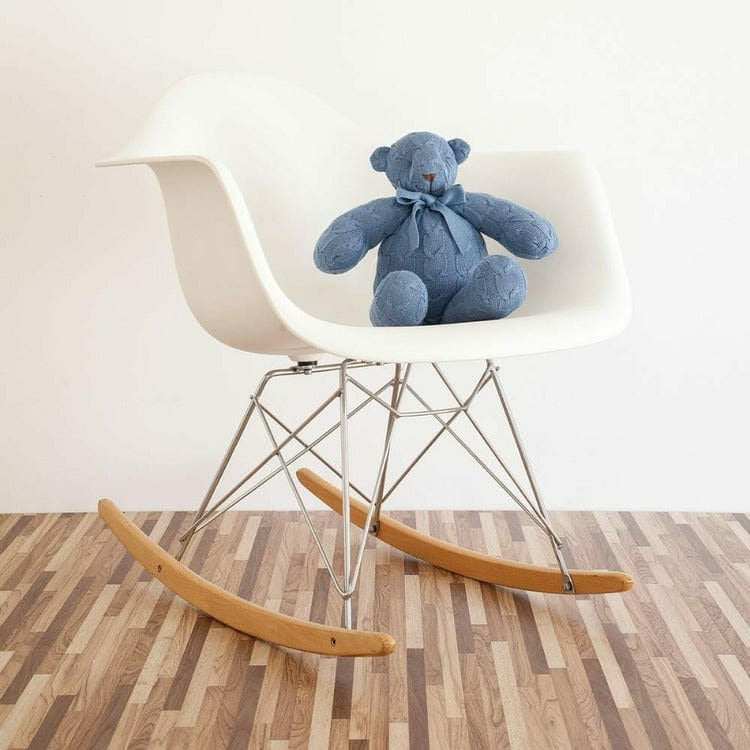 Dark Blue Cable Knit Plush Teddy Bear - Image 4