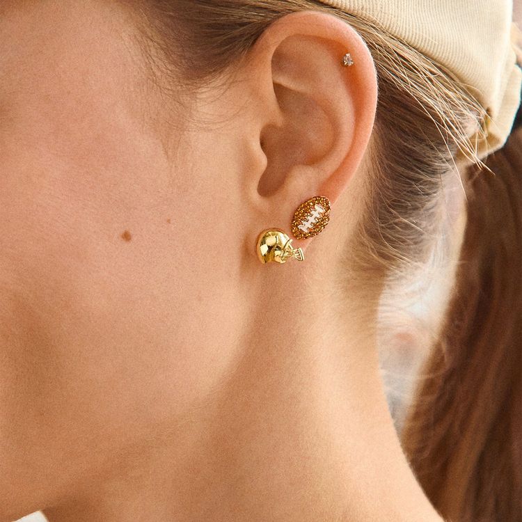 Alternative view of Draft Pick Football Earring Set