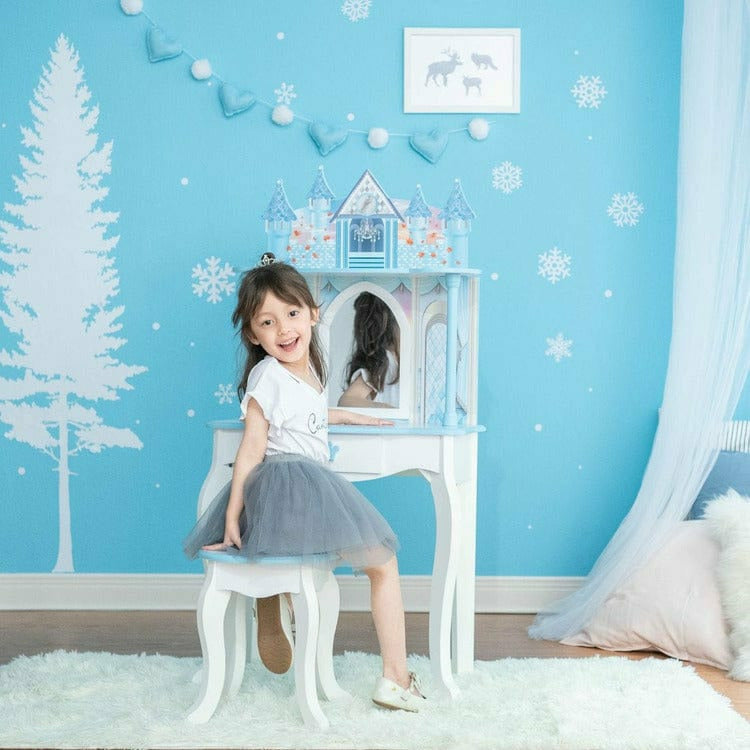 Alternative view of Dreamland Castle Play Vanity Set - White/Ice Blue