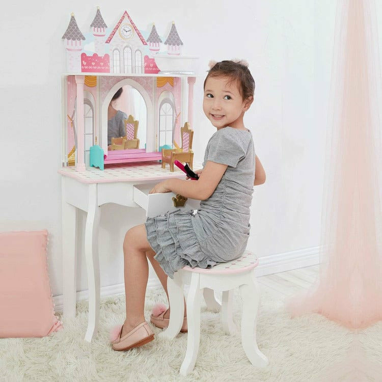 Alternative view of Dreamland Castle Play Vanity Set - White / Pink