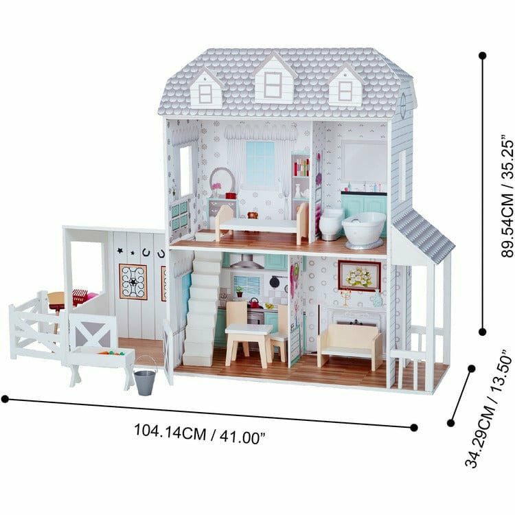 Dreamland Farm House Dollhouse - White / Grey - Image 4