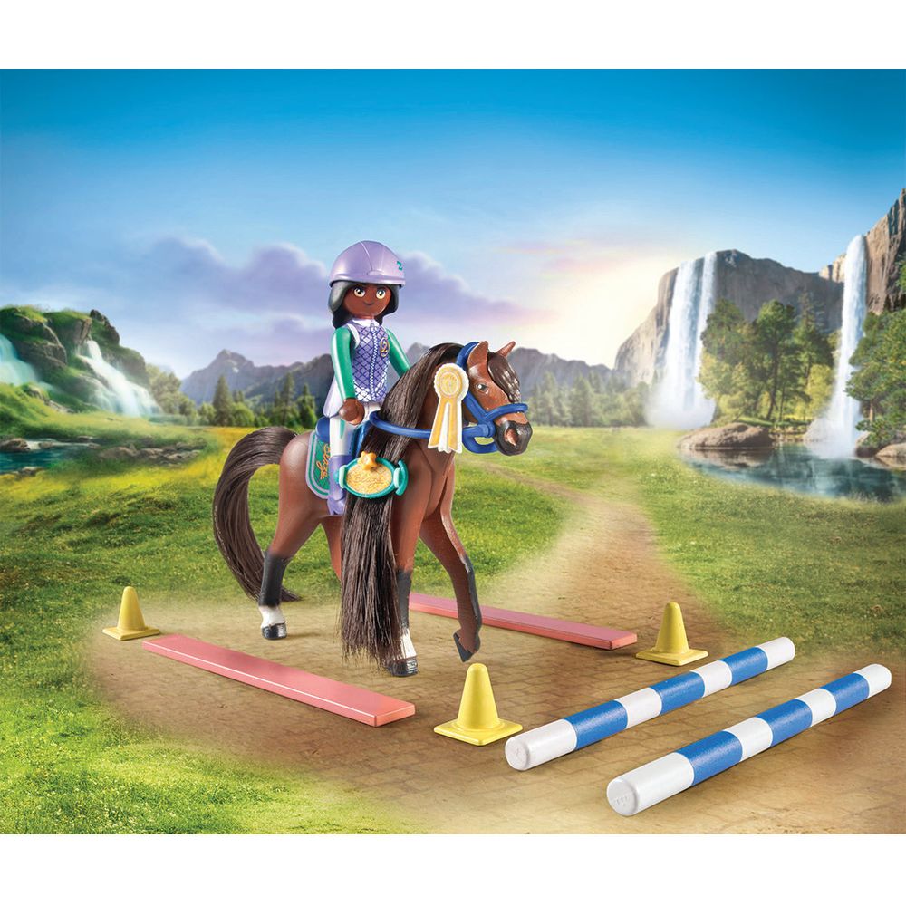 Alternative view of Equestrian Jumping Arena with Zoe and Blaze Playset
