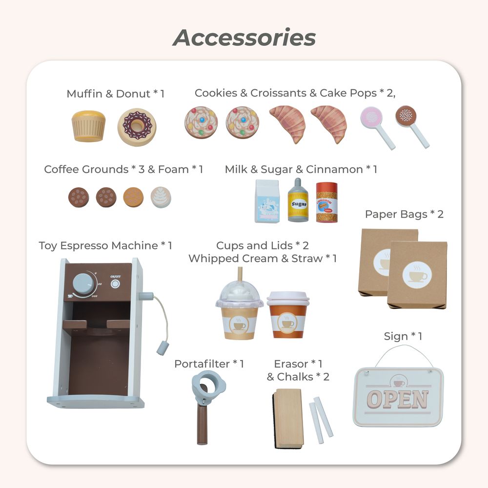 Espresso Treats Wooden Coffee Stand with 29 Accessories - Image 6