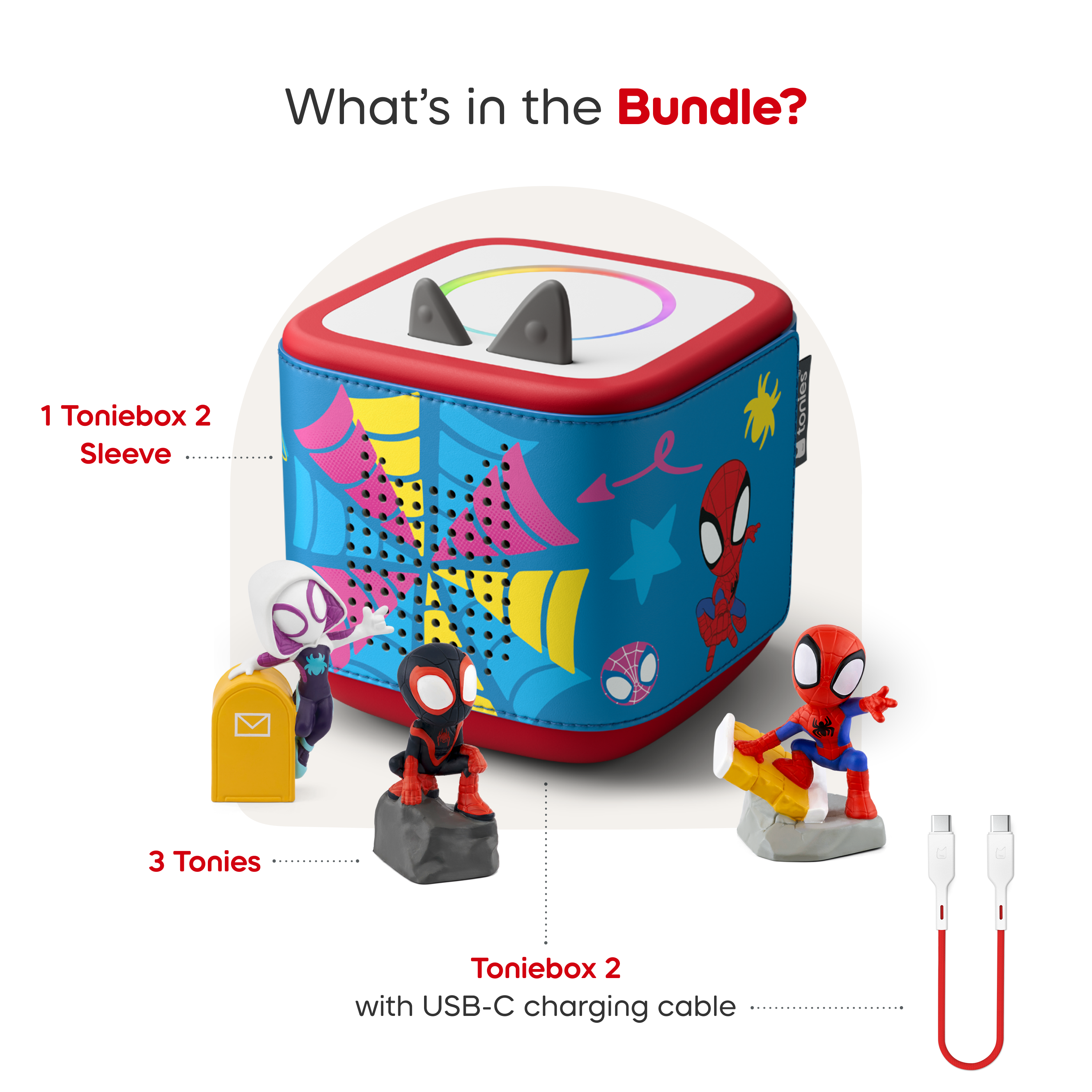 Exclusive Toniebox 2 Spidey & Friends Bundle: Sunset Red - Image 3