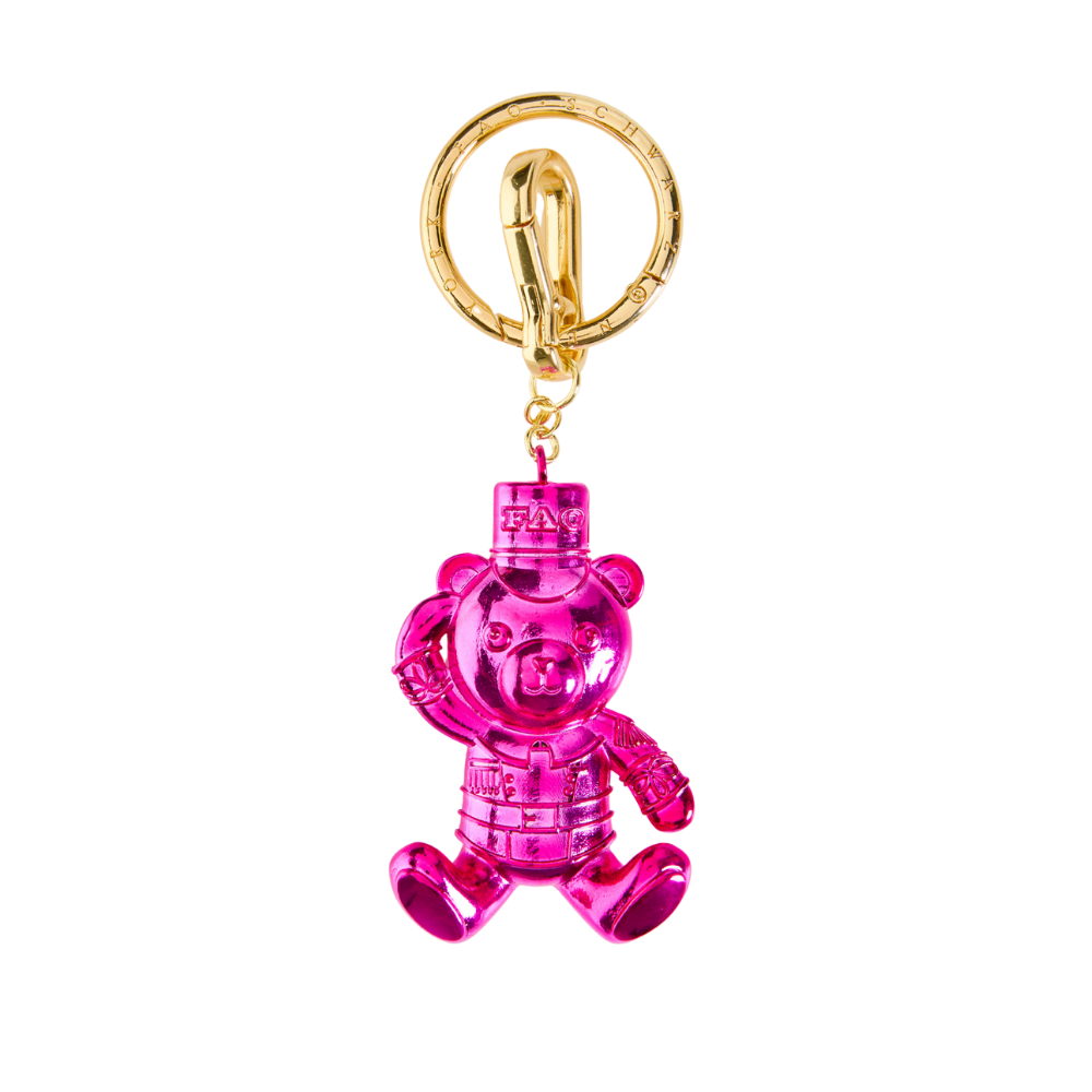 FAO Chrome Bear Keychain - Pink