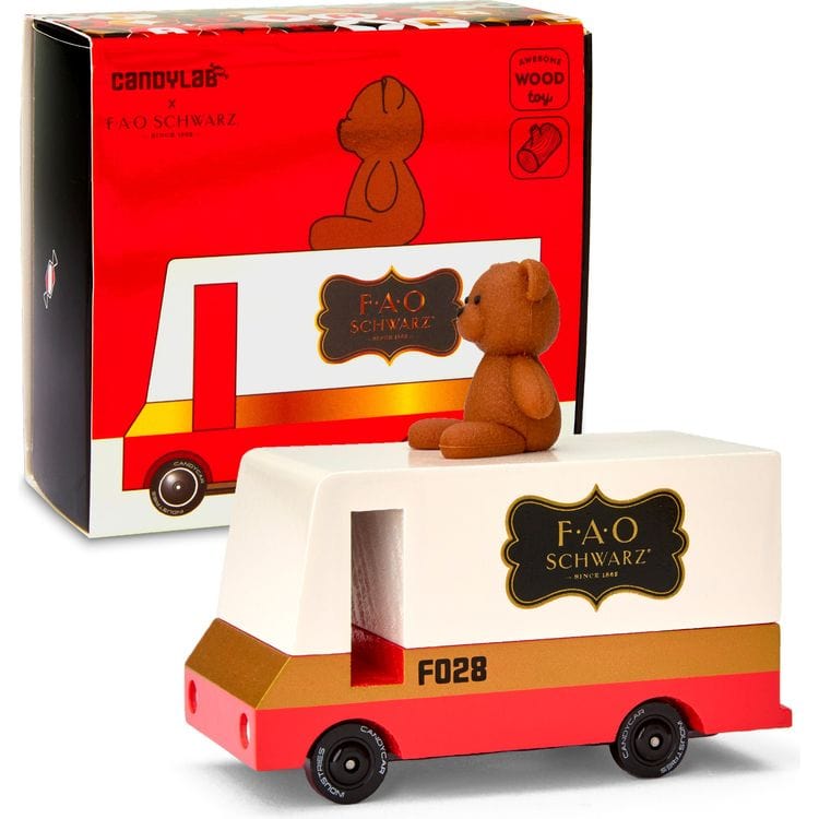 Alternative view of FAO Schwarz Wooden Van with Teddy Bear Topper