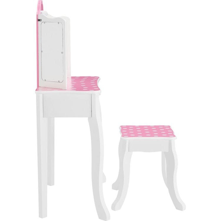 Fantasy Fields Gisele Polka Dot Kids Vanity Table & Stool with LED - Image 3