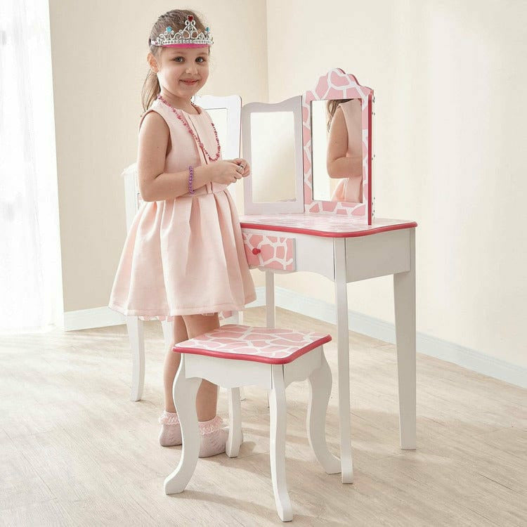 Fashion Giraffe Prints Gisele Play Vanity Set - Pink / White - Image 3