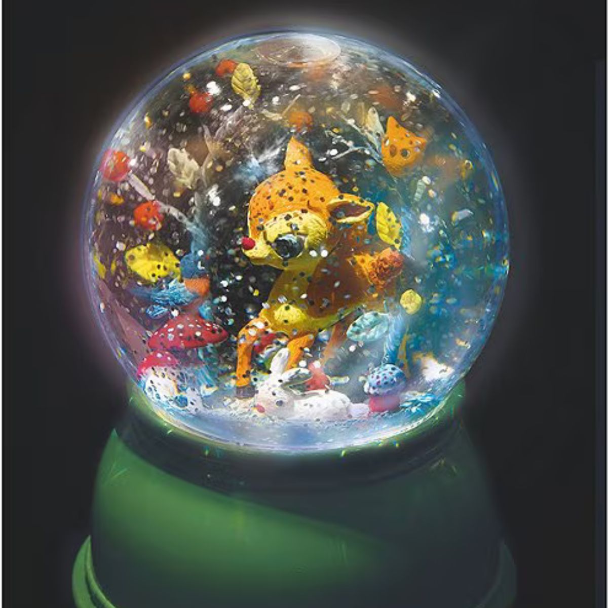 Alternative view of Fawn Snow Globe Night Light