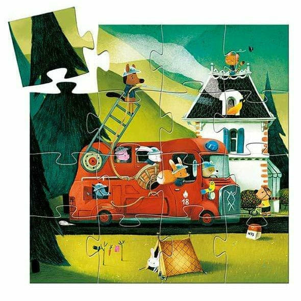 Alternative view of Fire Truck Mini Jigsaw Puzzle