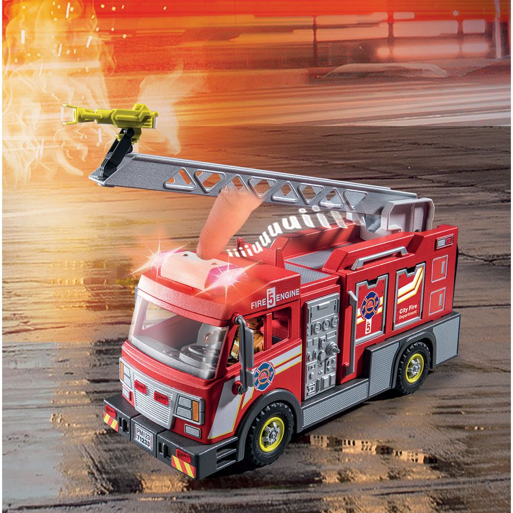 Alternative view of Fire Truck with Accessories and 2 Figures