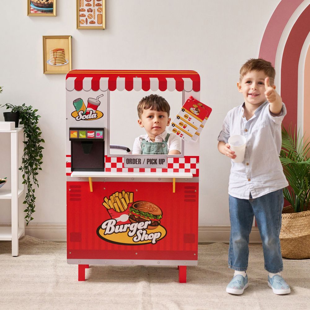 Flip & Fry Wooden Burger Shop with 29 Pcs Accessories - Image 3