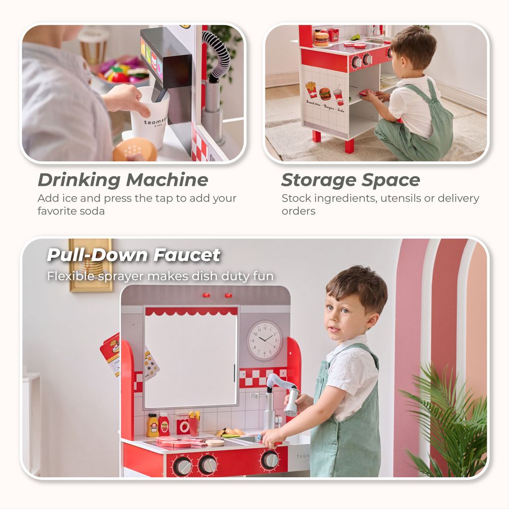 Flip & Fry Wooden Burger Shop with 29 Pcs Accessories - Image 4
