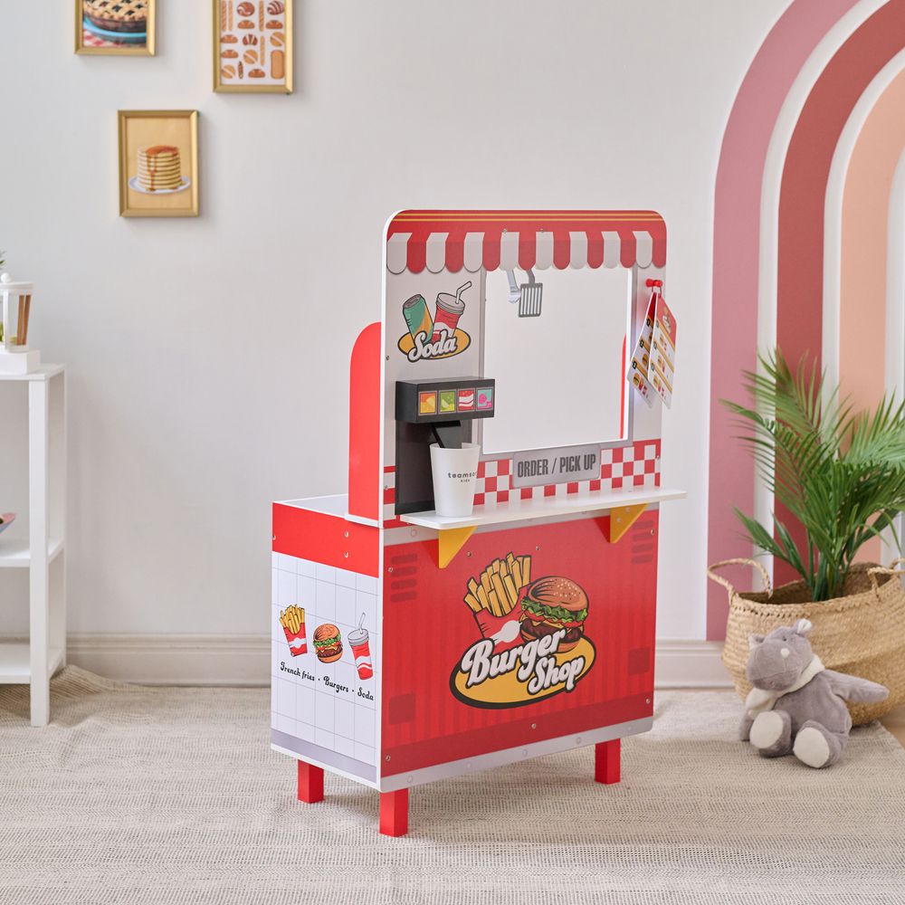 Flip & Fry Wooden Burger Shop with 29 Pcs Accessories - Image 6