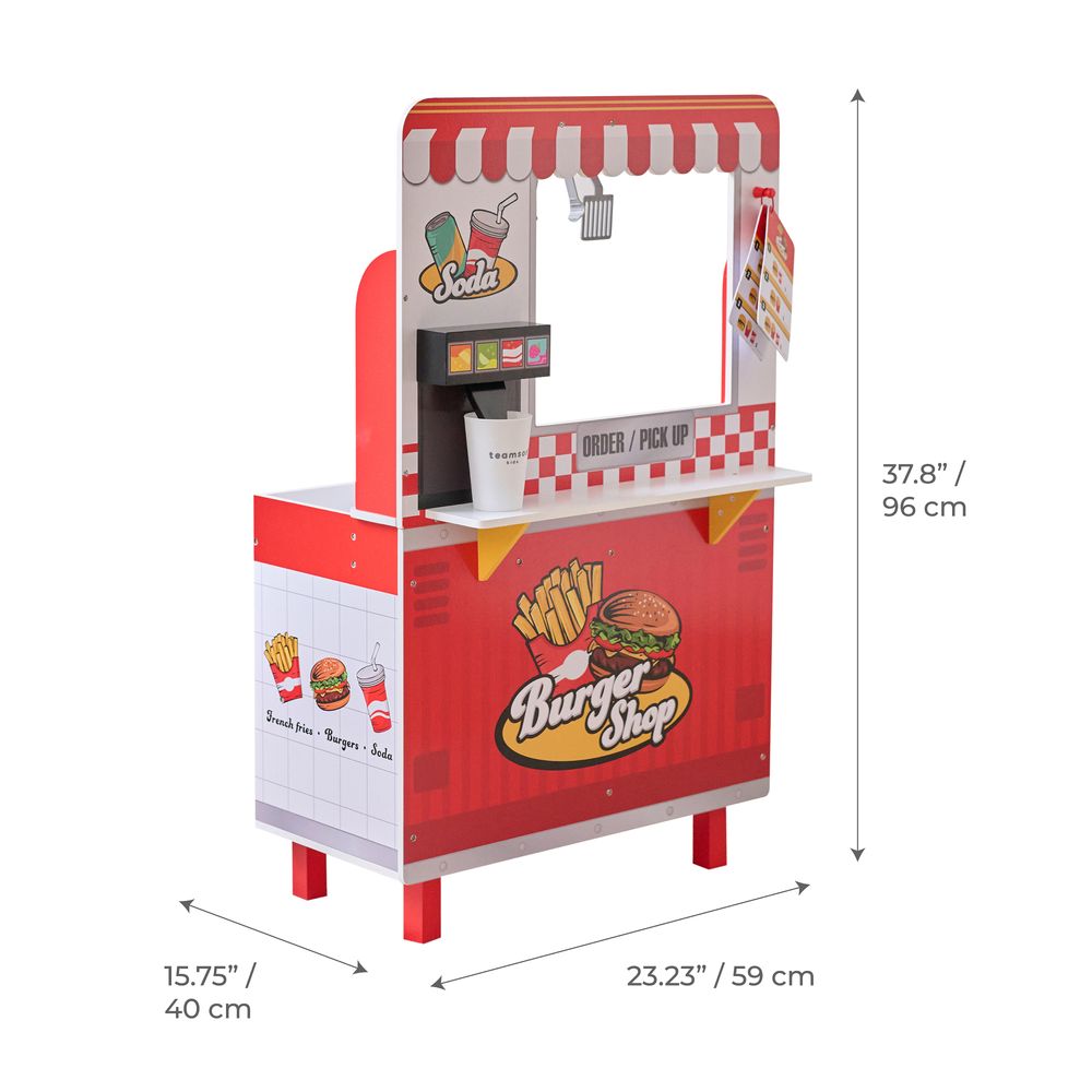 Flip & Fry Wooden Burger Shop with 29 Pcs Accessories - Image 8