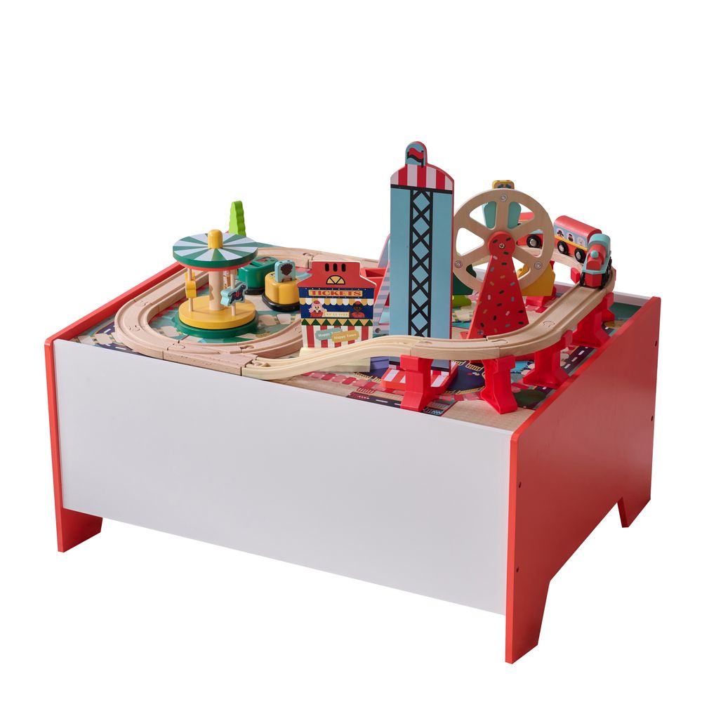 Florida Amusement Park Wooden Activity Table with 6 Mini-Games