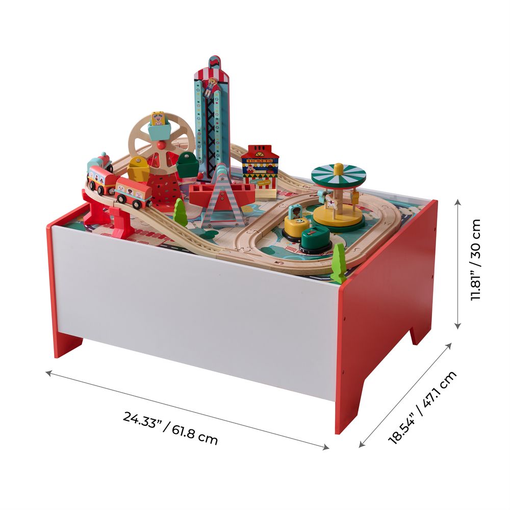 Florida Amusement Park Wooden Activity Table with 6 Mini-Games - Image 10