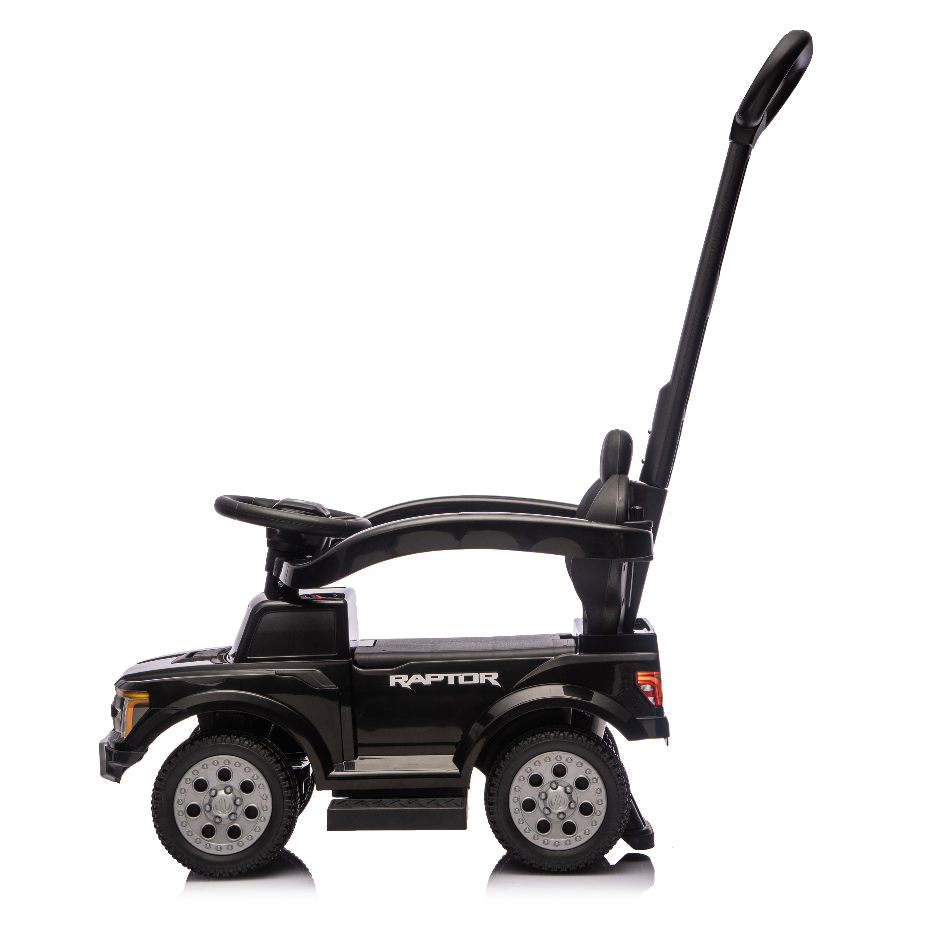Ford Raptor 3-in-1 Push Ride On Toy Car - Black - Image 9