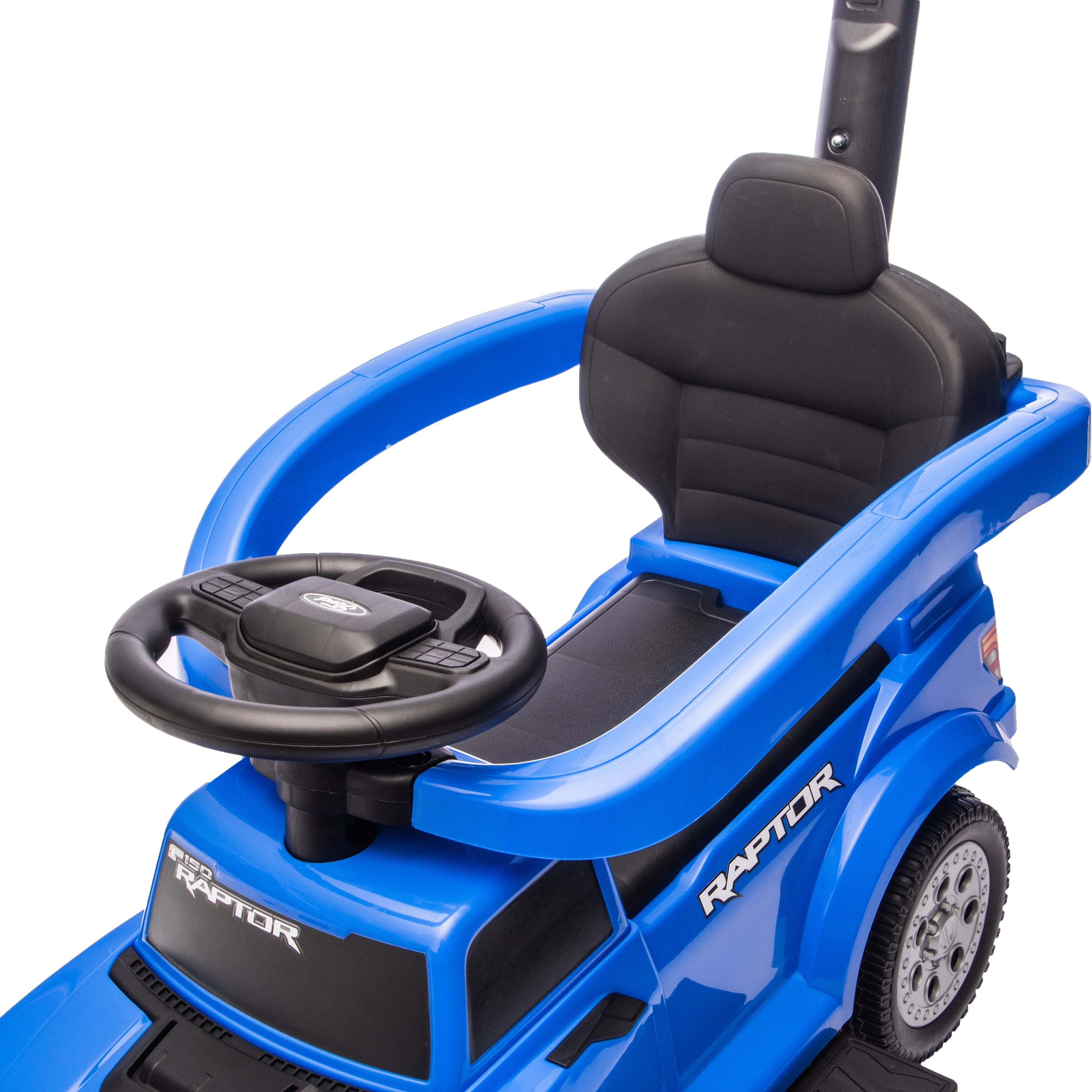 Ford Raptor 3-in-1 Push Ride On Toy Car - Blue - Image 6