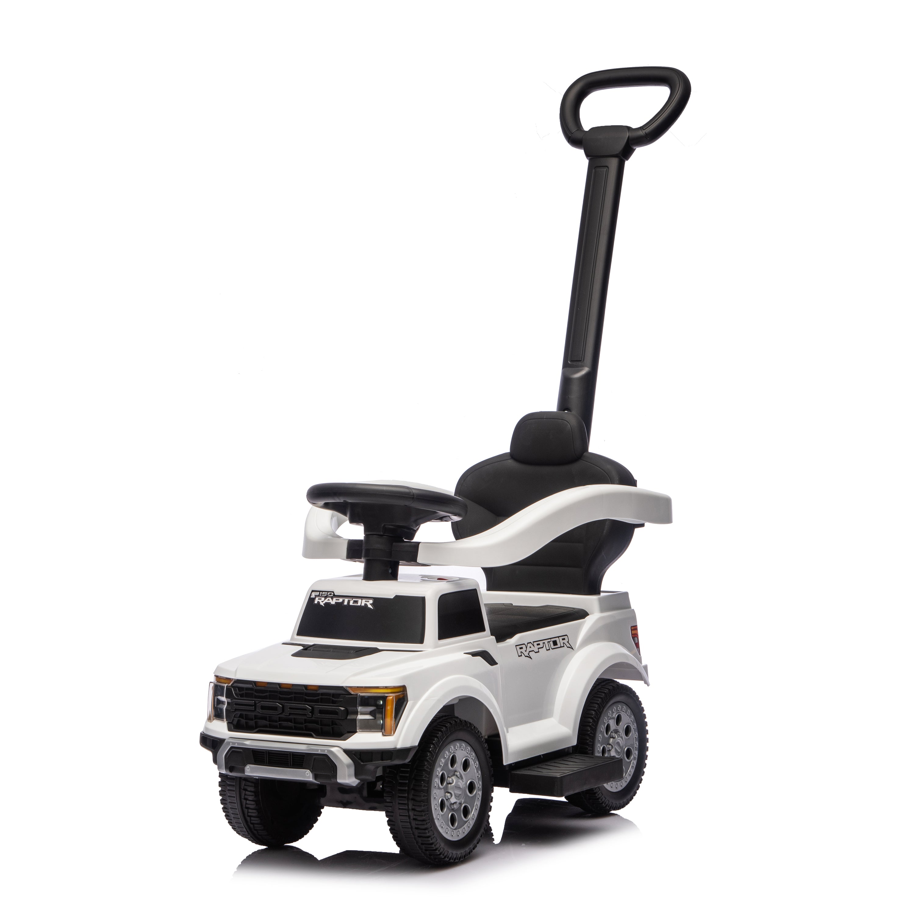 Ford Raptor 3-in-1 Push Ride On Toy Car - White