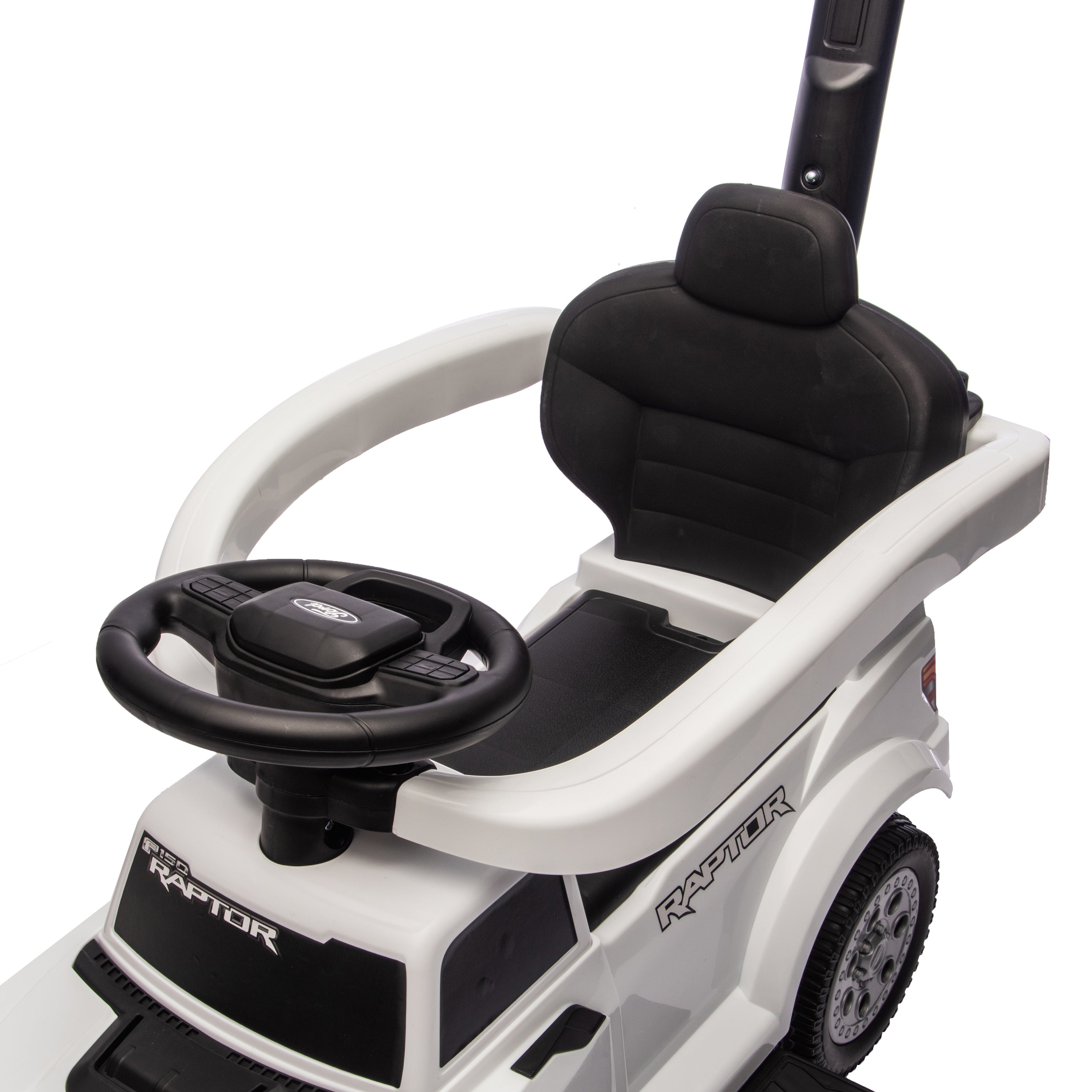 Ford Raptor 3-in-1 Push Ride On Toy Car - White - Image 4