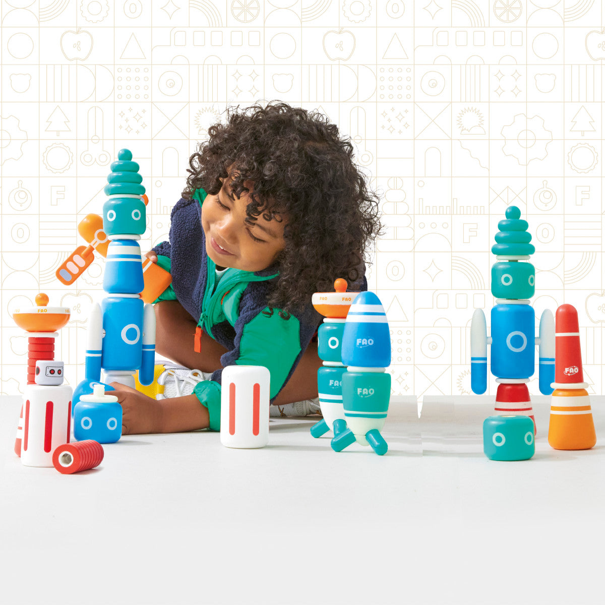 Alternative view of Galaxy Glow Space Blocks Construction Set