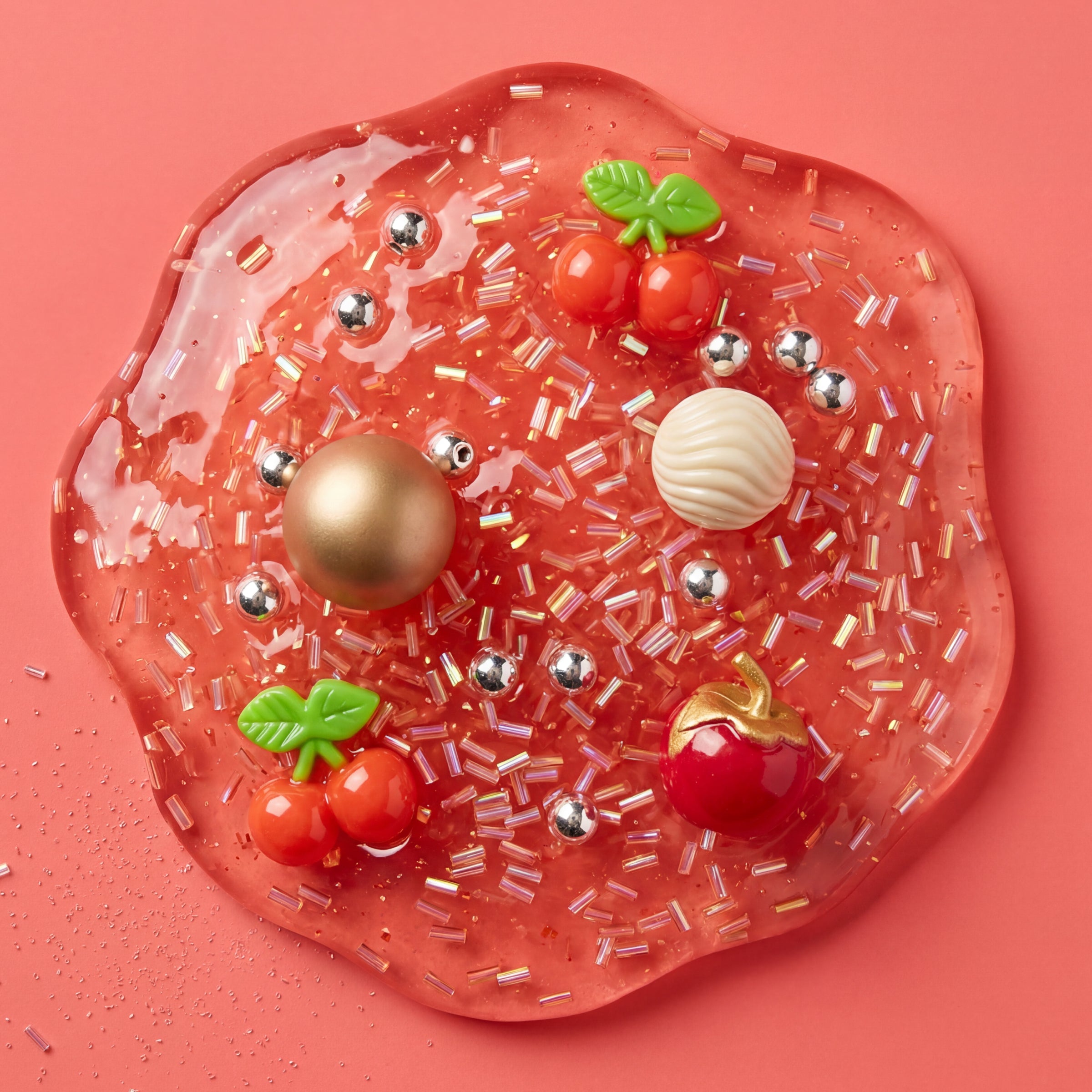 Alternative view of Gelato Swirl Slime – Cherry Bliss Clear Bingsu Slime