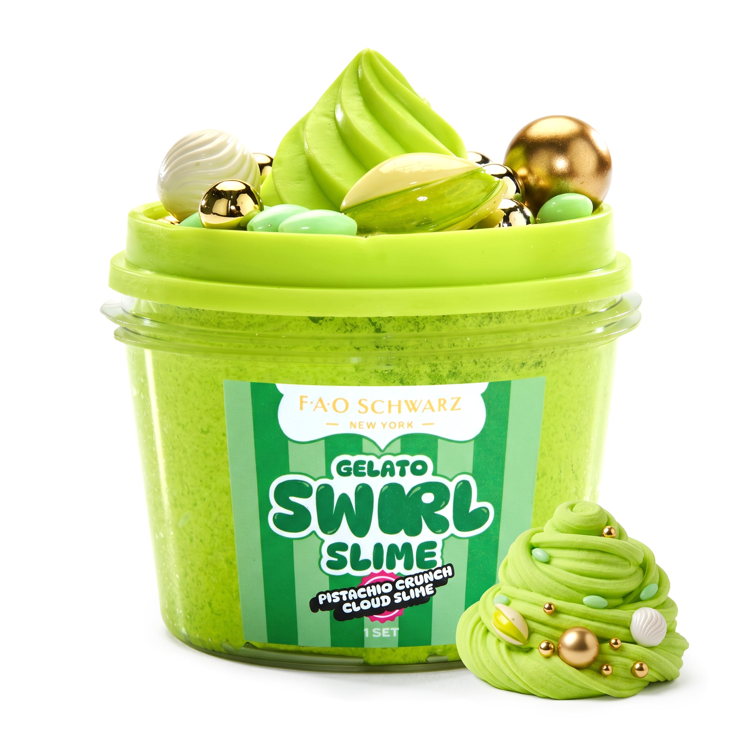 Gelato Swirl Slime – Pistachio Crunch Cloud Slime - Image 7