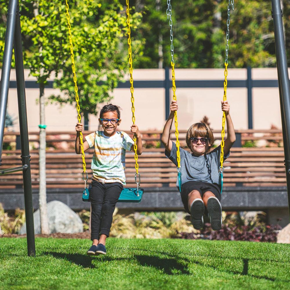 Gobaplay TitanPro Swing Set with Green Saucer Tent Swing - Image 4