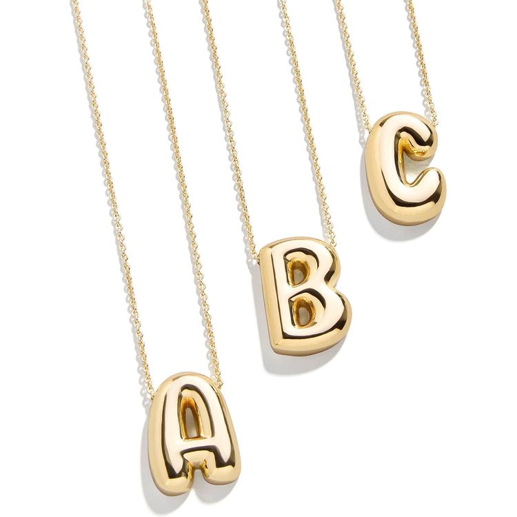 Alternative view of Gold Bubble Initial Necklace - A