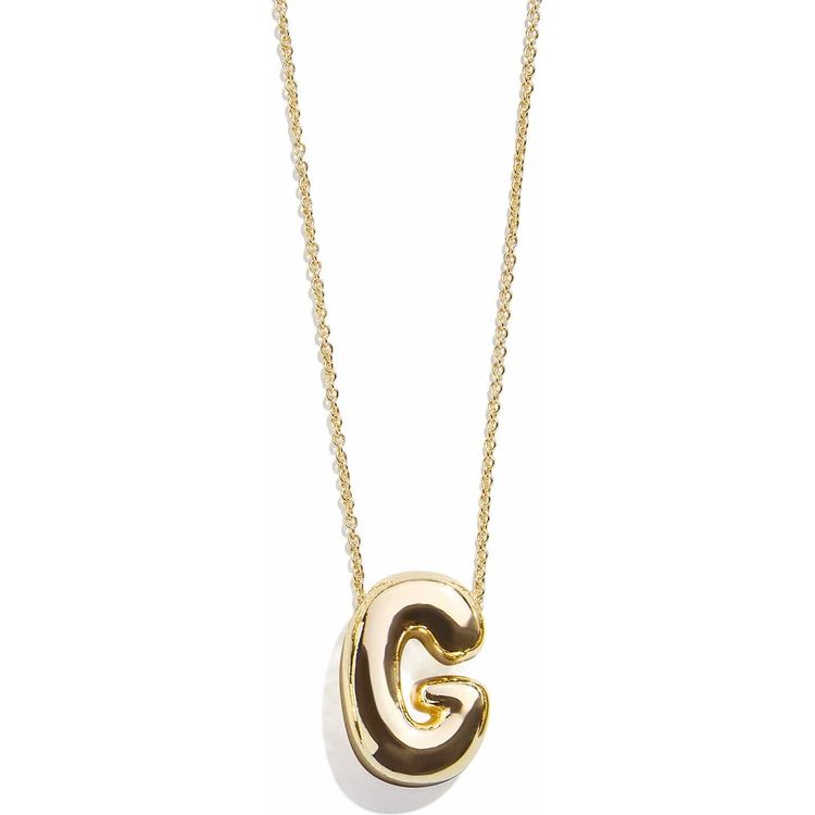Gold Bubble Initial Necklace - G