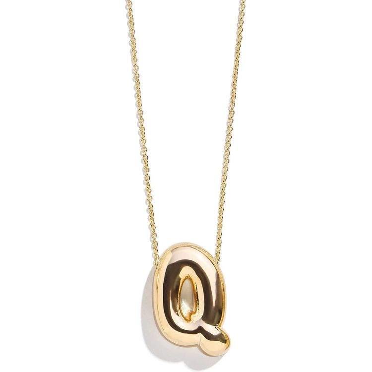 Gold Bubble Initial Necklace - Q