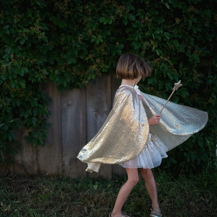 Alternative view of Gracious Gold Sequins Cape, Size 5-6